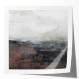 Earthen Harmony Abstracts - Tranquil Landscape Art in Brown and Gray