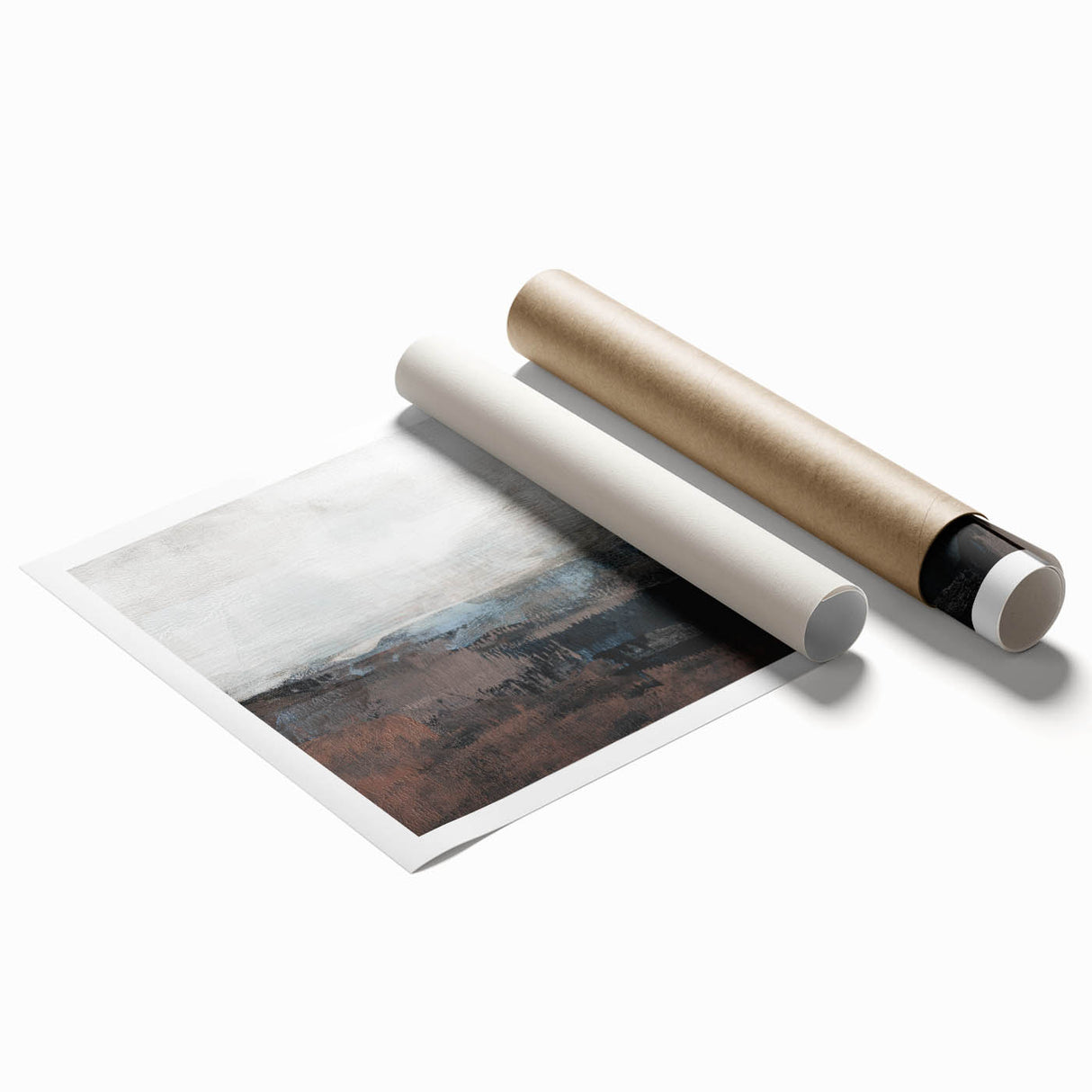Earthen Harmony Abstracts - Tranquil Landscape Art in Brown and Gray