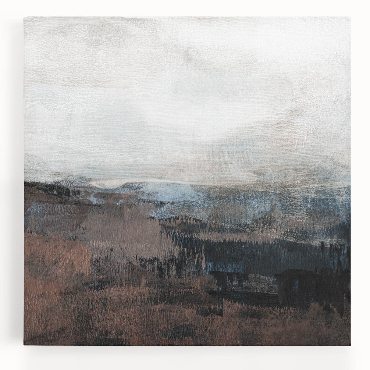 Earthen Harmony Abstracts - Tranquil Landscape Art in Brown and Gray