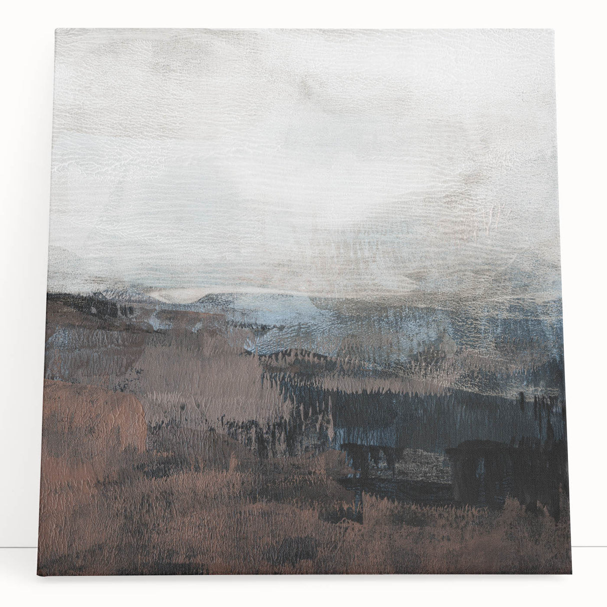 Earthen Harmony Abstracts - Tranquil Landscape Art in Brown and Gray