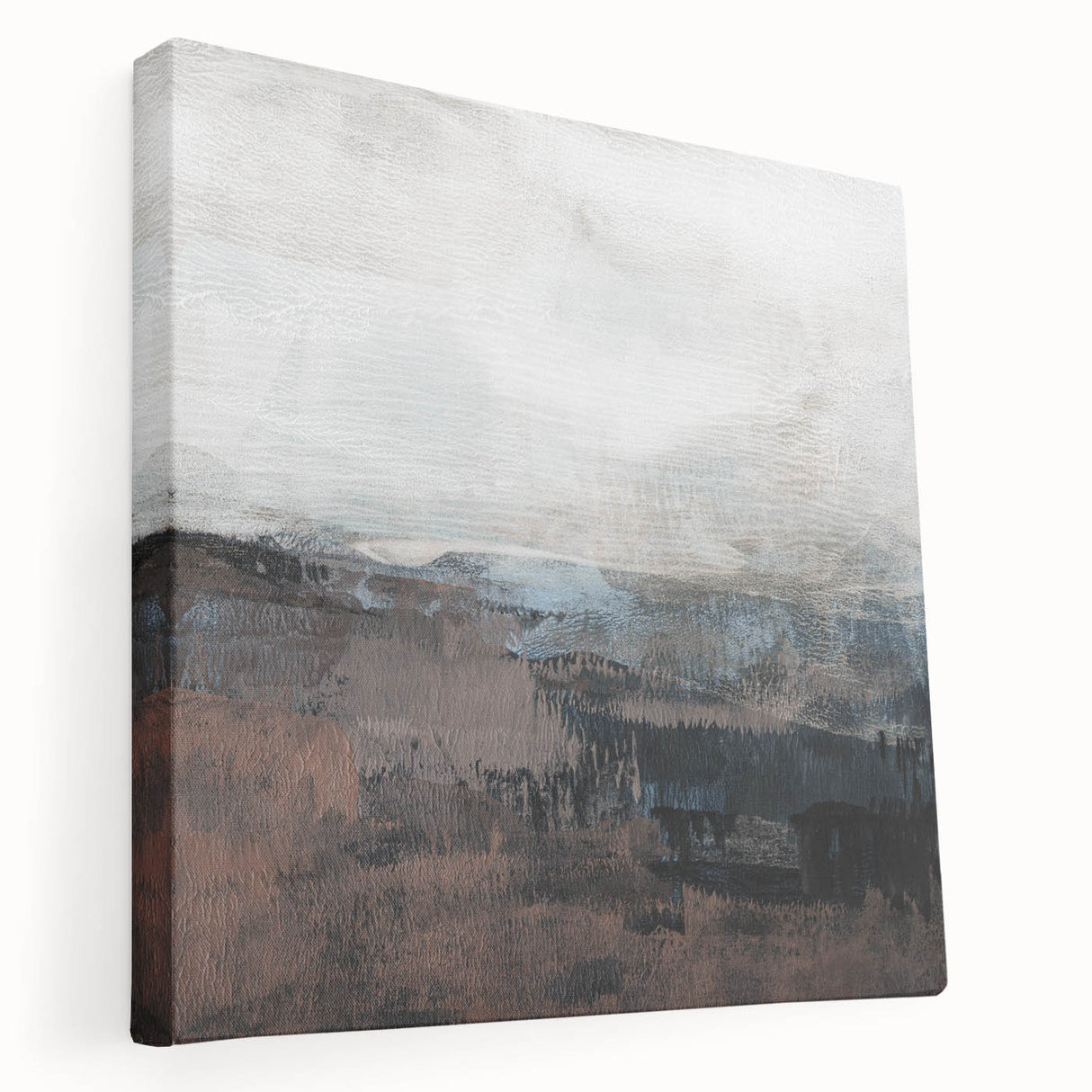 Earthen Harmony Abstracts - Tranquil Landscape Art in Brown and Gray