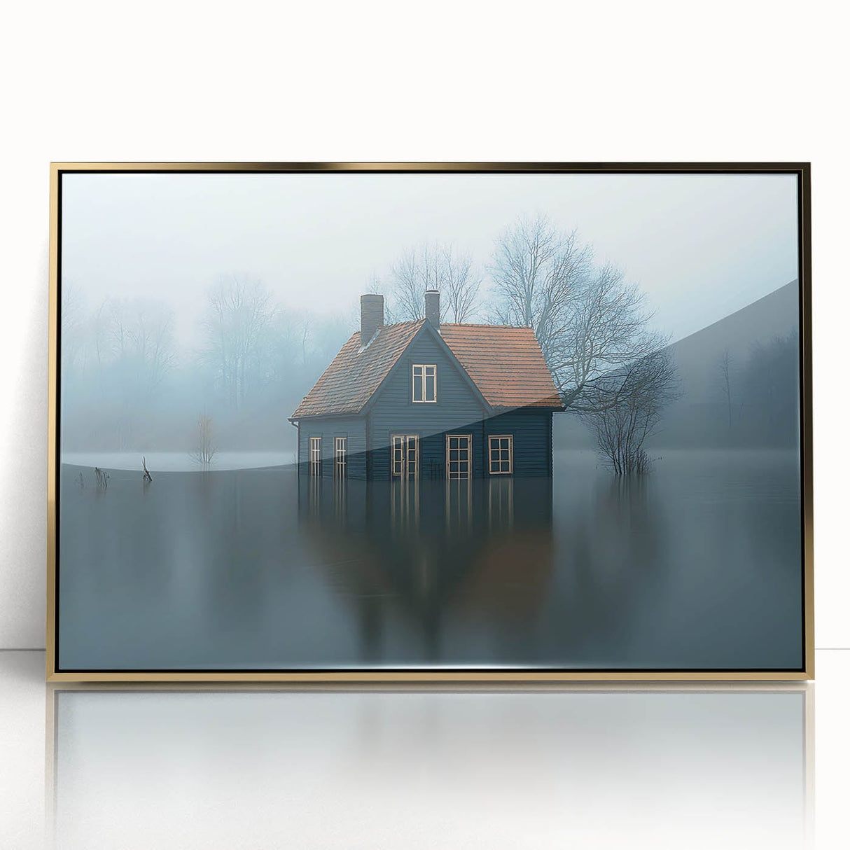 Submerged Serenity - Fine Art Photography Print of a Flooded House