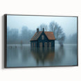 Submerged Serenity - Fine Art Photography Print of a Flooded House