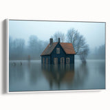 Submerged Serenity - Fine Art Photography Print of a Flooded House