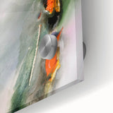 Organic Moody Modern Wall Art – Abstract Green & Orange Canvas