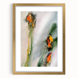Organic Moody Modern Wall Art – Abstract Green & Orange Canvas