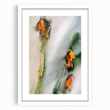 Organic Moody Modern Wall Art – Abstract Green & Orange Canvas