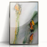 Organic Moody Modern Wall Art – Abstract Green & Orange Canvas