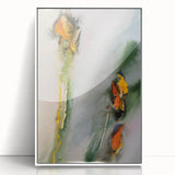 Organic Moody Modern Wall Art – Abstract Green & Orange Canvas