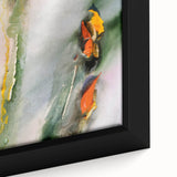 Organic Moody Modern Wall Art – Abstract Green & Orange Canvas