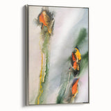 Organic Moody Modern Wall Art – Abstract Green & Orange Canvas