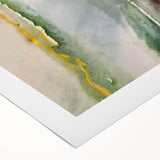 Organic Moody Modern Wall Art – Abstract Green & Orange Canvas