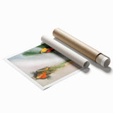 Organic Moody Modern Wall Art – Abstract Green & Orange Canvas