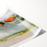 Organic Moody Modern Wall Art – Abstract Green & Orange Canvas