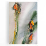Organic Moody Modern Wall Art – Abstract Green & Orange Canvas