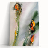 Organic Moody Modern Wall Art – Abstract Green & Orange Canvas