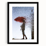 Urban Scenery Wall Art – Contemporary Rain Reflection Photography