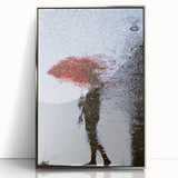 Urban Scenery Wall Art – Contemporary Rain Reflection Photography