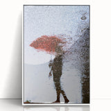 Urban Scenery Wall Art – Contemporary Rain Reflection Photography