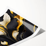 Fluid Abstract Wall Art – Black & Gold Elegant Acrylic Canvas