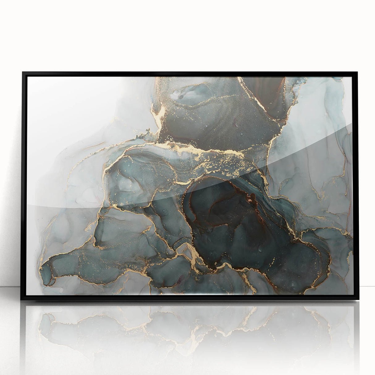 Premium Abstract Canvas Prints – Forest Green & Gold Art