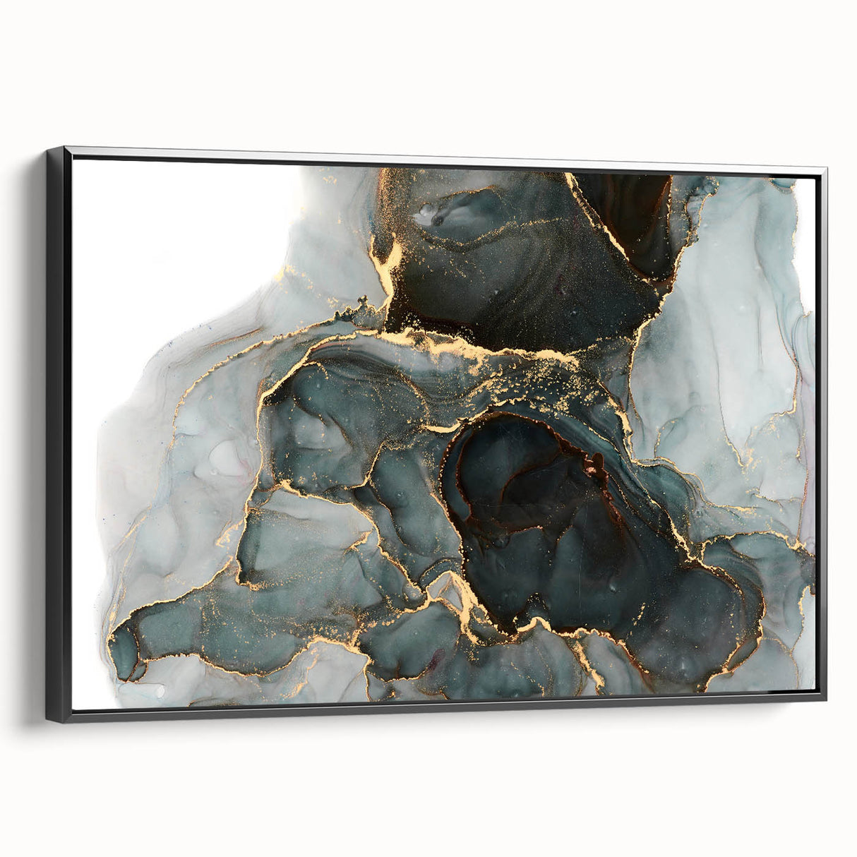 Premium Abstract Canvas Prints – Forest Green & Gold Art