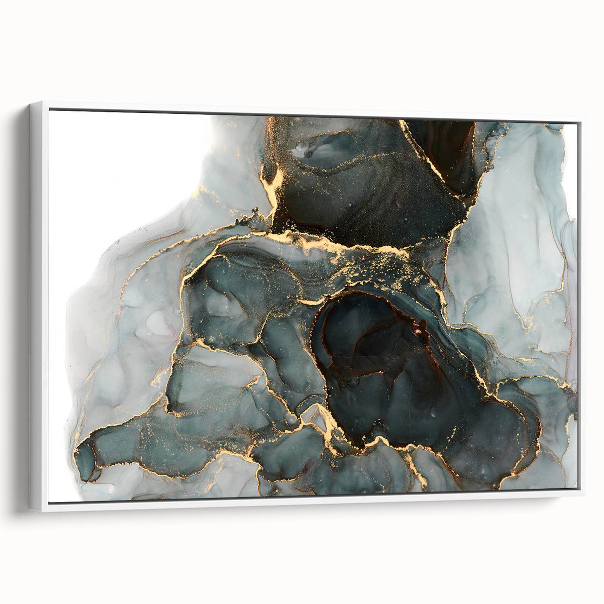 Premium Abstract Canvas Prints – Forest Green & Gold Art