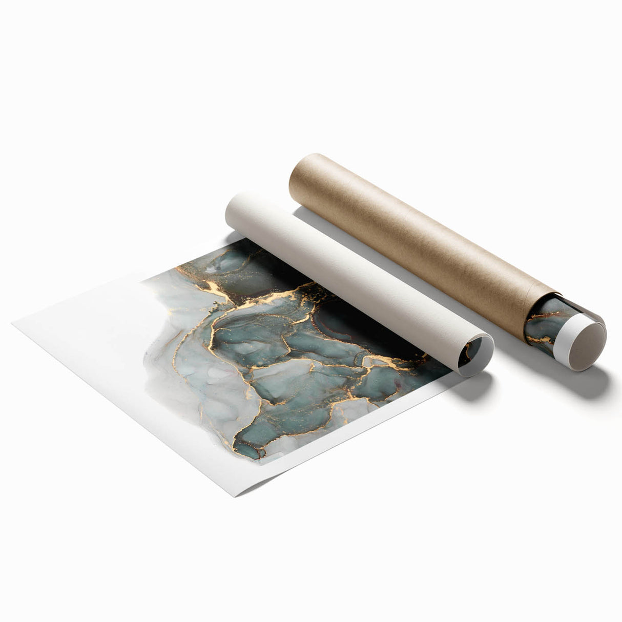 Premium Abstract Canvas Prints – Forest Green & Gold Art