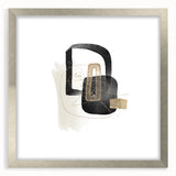 Modern Minimalist Wall Art – Black, White & Gold Geometric Canvas Print