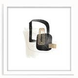 Modern Minimalist Wall Art – Black, White & Gold Geometric Canvas Print