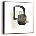 Modern Minimalist Wall Art – Black, White & Gold Geometric Canvas Print