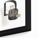 Modern Minimalist Wall Art – Black, White & Gold Geometric Canvas Print