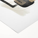 Modern Minimalist Wall Art – Black, White & Gold Geometric Canvas Print