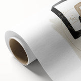 Modern Minimalist Wall Art – Black, White & Gold Geometric Canvas Print