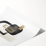 Modern Minimalist Wall Art – Black, White & Gold Geometric Canvas Print