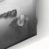 Black and White Minimalist Landscapes – Serene Ocean Rock Wall Print