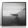 Black and White Minimalist Landscapes – Serene Ocean Rock Wall Print