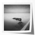 Black and White Minimalist Landscapes – Serene Ocean Rock Wall Print
