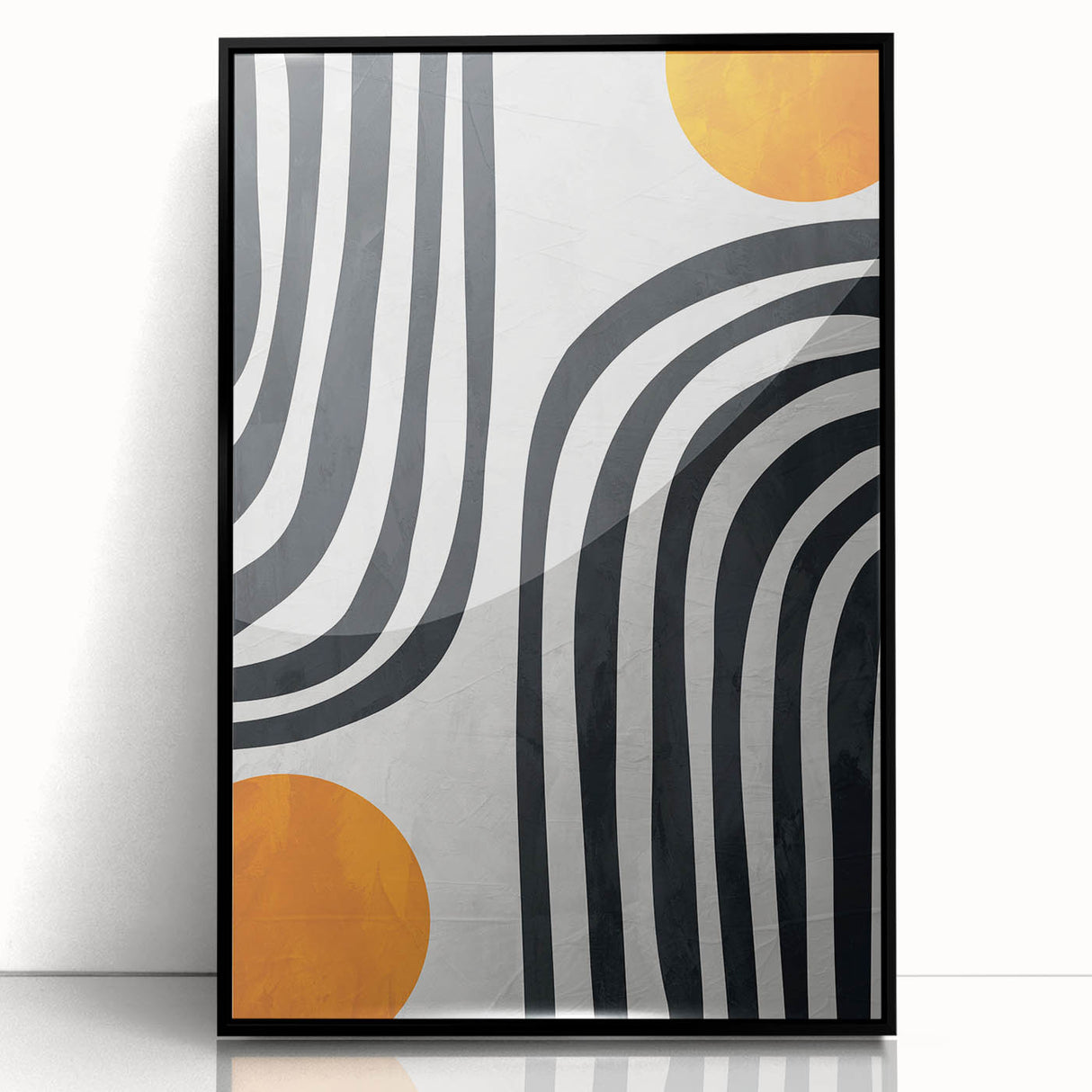 Geometric Abstract Paintings – Bold Curved Line Art