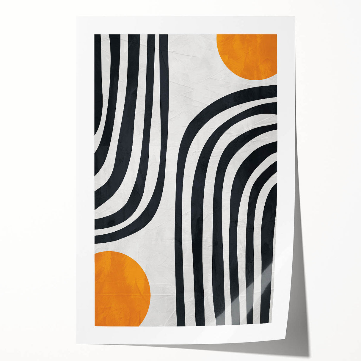 Geometric Abstract Paintings – Bold Curved Line Art