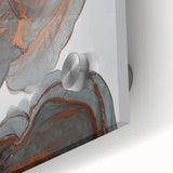 Fluid Moody Modern Wall Art – Abstract Gray & Copper Canvas