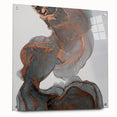 Fluid Moody Modern Wall Art – Abstract Gray & Copper Canvas