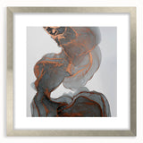 Fluid Moody Modern Wall Art – Abstract Gray & Copper Canvas