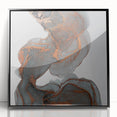 Fluid Moody Modern Wall Art – Abstract Gray & Copper Canvas