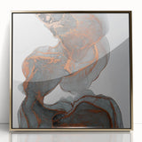 Fluid Moody Modern Wall Art – Abstract Gray & Copper Canvas