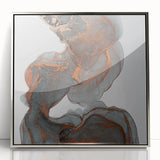 Fluid Moody Modern Wall Art – Abstract Gray & Copper Canvas