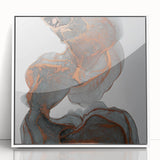 Fluid Moody Modern Wall Art – Abstract Gray & Copper Canvas