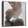 Fluid Moody Modern Wall Art – Abstract Gray & Copper Canvas