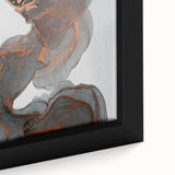 Fluid Moody Modern Wall Art – Abstract Gray & Copper Canvas