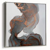 Fluid Moody Modern Wall Art – Abstract Gray & Copper Canvas